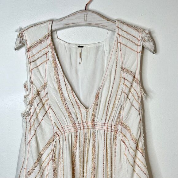 Free People Cactus Flower Mini Dress Size Small Boho Embroidered - Picture 6 of 8